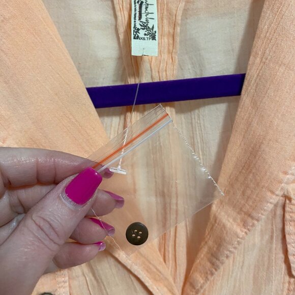 Free People Intimately Sleep Talk Shirt Electric Peach Size XS NWOT - Picture 3 of 10